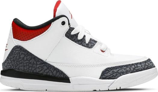 Кроссовки Air Jordan 3 Retro Denim SE PS Fire, белый