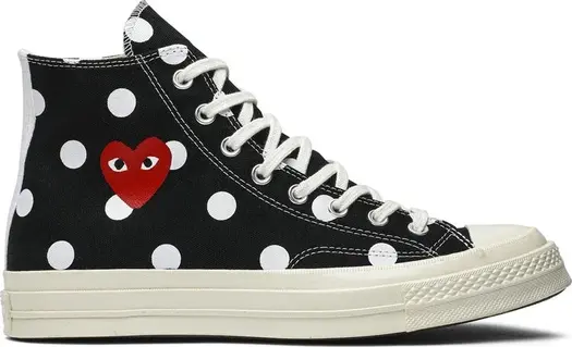 Кроссовки Converse Comme des Garçons x Chuck Taylor All Star 70 Hi Black Polka Dot, черный