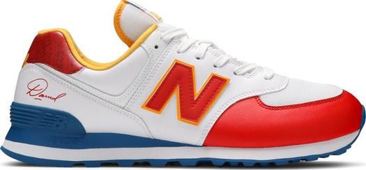 Кроссовки New Balance х David Sunflower Seeds 574 Blue Munsell White, белый/синий/красный