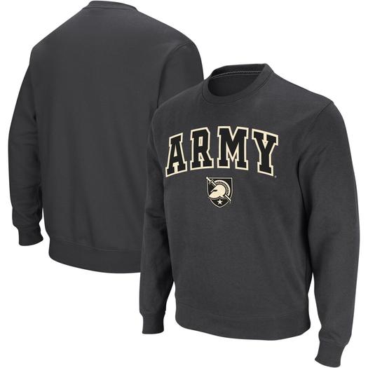 Мужской темно-серый свитшот с круглым вырезом Army Black Knights Arch & Logo Colosseum