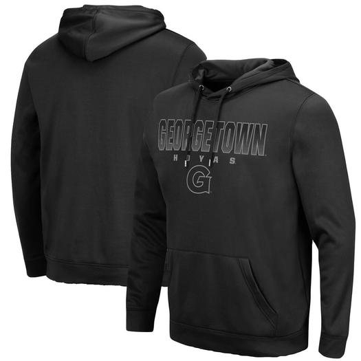 Мужской черный пуловер с капюшоном Georgetown Hoyas Blackout 3.0 Colosseum