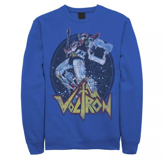 Мужской свитшот Voltron: Retro Defender с разноцветным боевым мечом Licensed Character