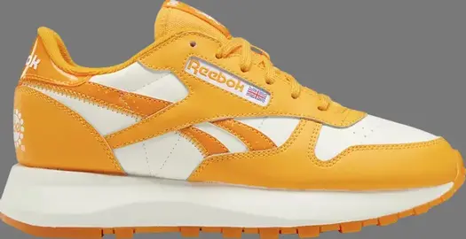 Кроссовки popsicle x wmns classic leather sp 'semi fire spark' Reebok, апельсин