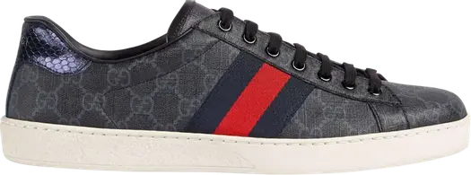 Кроссовки Gucci Ace GG Supreme Black Grey, черные