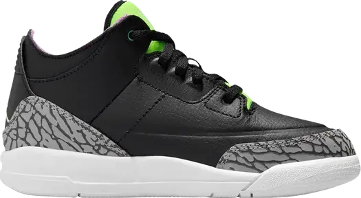 Кроссовки Air Jordan 3 Retro PS Electric Green, черный