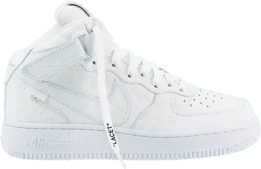 Лимитированные кроссовки Nike Louis Vuitton x Air Force 1 Mid 'Triple White', белый