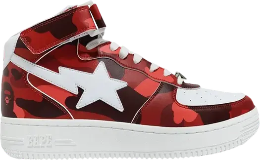 Кроссовки Bapesta Mid Camo Red, красный