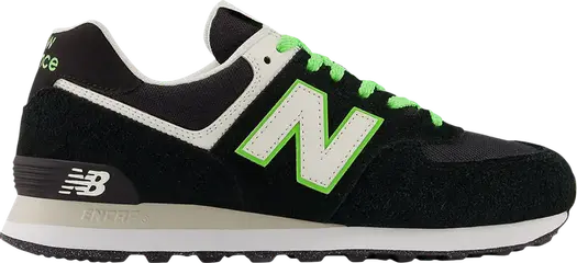 Кроссовки New Balance 574, черный/белый/зеленый