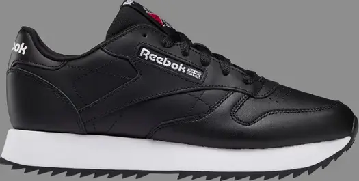 Кроссовки wmns classic leather ripple 'black white' Reebok, черный
