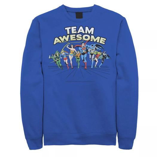 Мужской свитшот с изображением команды Лиги справедливости Team Awesome Group Shot DC Comics