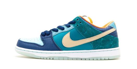 Кроссовки Nike SB Dunk Low MIA Skate Shop, бирюзовый/золотистый