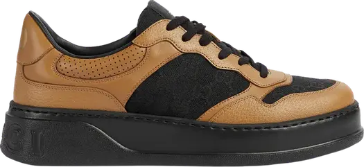 Кроссовки Gucci Lace Up Sneaker GG Embossed, коричневый