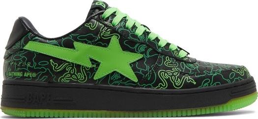 Кроссовки Razer x Bapesta Low M2 Neon Camo, зеленый
