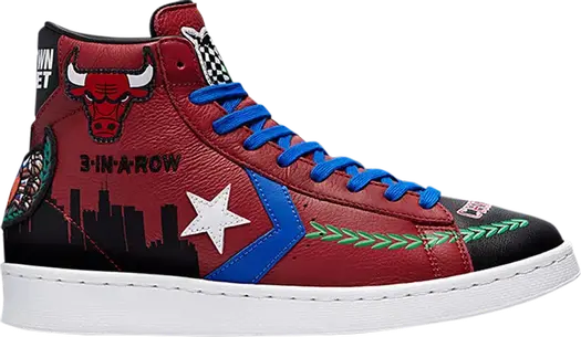 Кроссовки Converse Chinatown Market x Pro Leather High Bulls Championship Jacket, красный