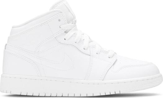 Кроссовки Air Jordan 1 Mid GS Triple, белый
