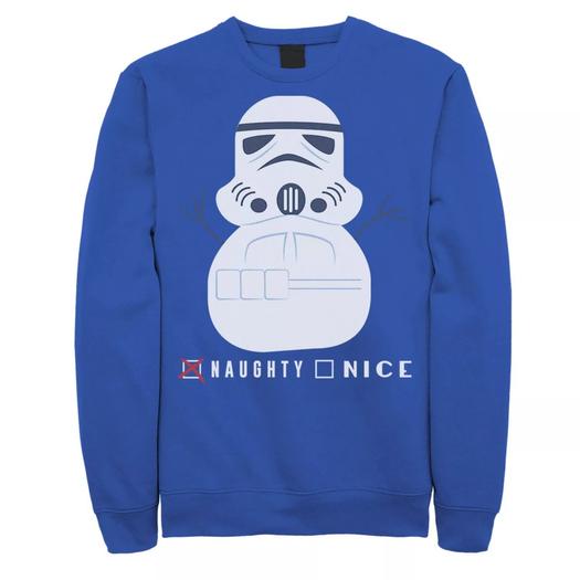 Мужской флисовый пуловер с рождественским рисунком Storm Trooper Naughty Snowman Star Wars