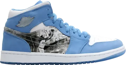 Кроссовки Air Jordan 1 Retro Alpha White University Blue, белый