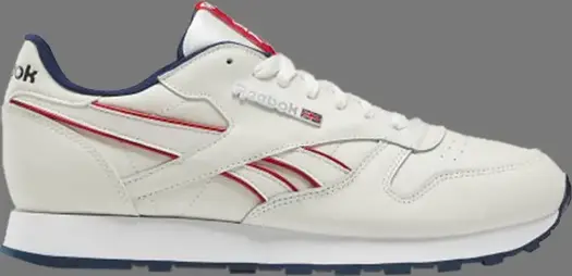 Кроссовки classic leather 'chalk navy red' Reebok, пломбир