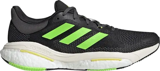 Кроссовки Adidas SolarGlide 5 'Black Solar Green', черный