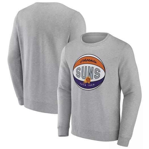 Мужской фирменный серый свитшот с принтом Phoenix Suns True Classics Vint Pullover Fanatics
