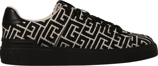 Кроссовки Balmain B-Court Low Black Monogram, черный