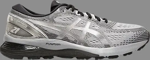 Кроссовки gel nimbus 21 platinum 'sheet rock silver' Asics, серебряный