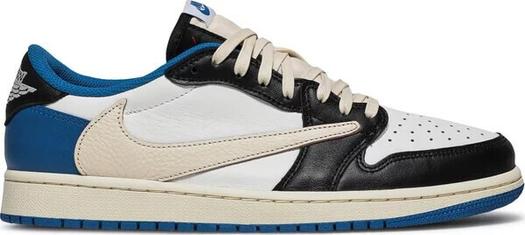 Кроссовки Fragment Design x Travis Scott x Air Jordan 1 Retro Low, синий