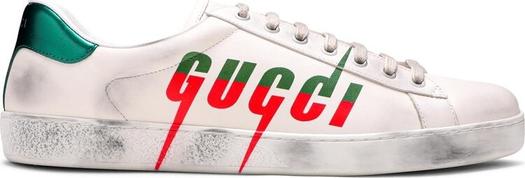 Кроссовки Gucci Ace Gucci Blade - Distressed White, белые