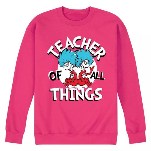 Мужской свитшот с рисунком Dr Seuss Teacher Of All Things Licensed Character