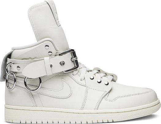 Кроссовки Comme des Garçons x Air Jordan 1 Retro Strap High White, белый