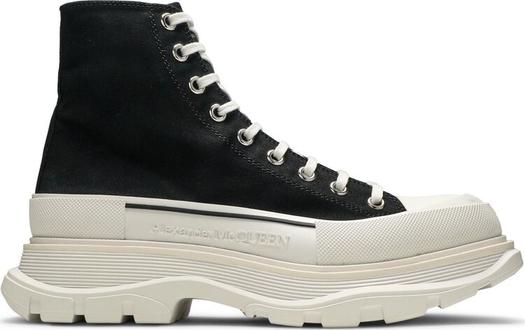 Кроссовки Alexander McQueen Tread Slick Boots Black White, черный