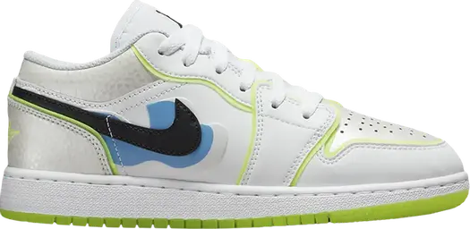 Кроссовки Air Jordan 1 Low SE GS Warped Swoosh, белый