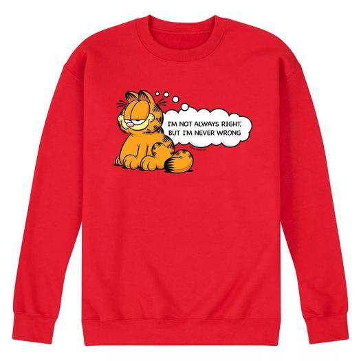 Мужская толстовка Garfield Never Wrong Licensed Character