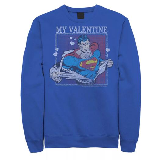 Мужской свитшот с портретом DC Comics Superman My Valentine Comic Licensed Character