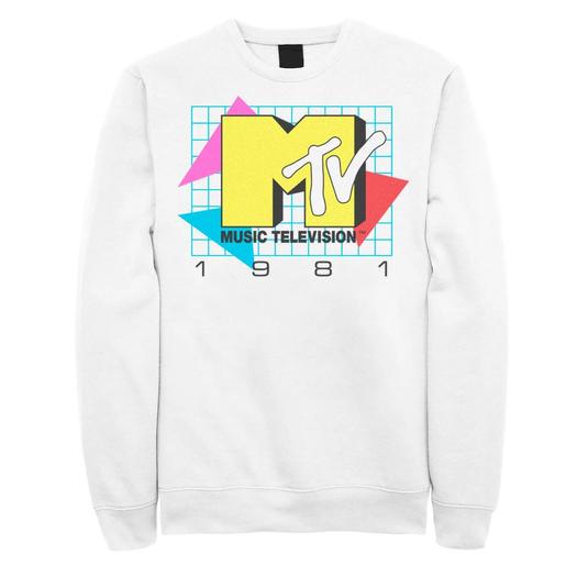 Мужской свитшот с графическим логотипом MTV Music Television 1981 Licensed Character