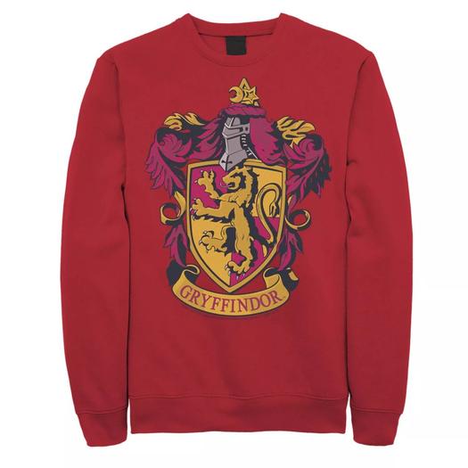 Мужской флисовый пуловер с рисунком и гербом Гриффиндора Harry Potter