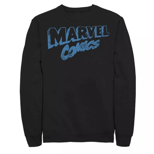 Мужской синий свитшот с логотипом в стиле ретро из комиксов Marvel Licensed Character