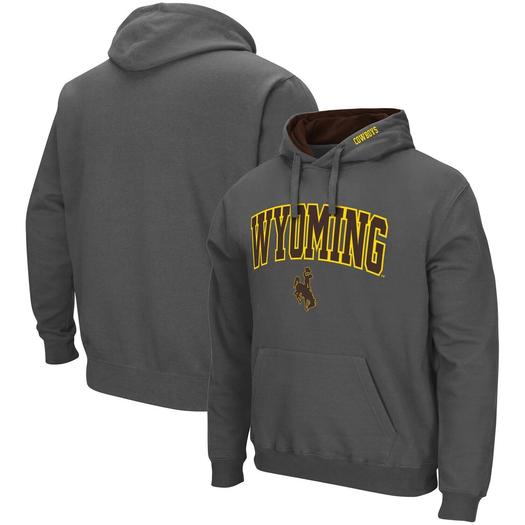 Мужской пуловер с капюшоном Colosseum Charcoal Wyoming Cowboys Arch и Logo