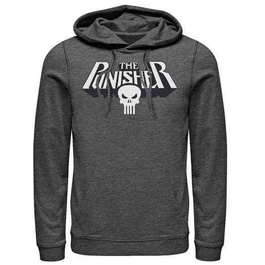 Мужская толстовка с капюшоном в стиле ретро с классическим логотипом Marvel The Punisher и чистым графическим рисунком