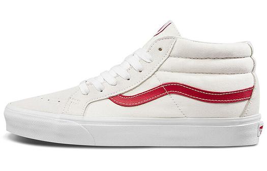Кроссовки Vans SK8-Mid Stylish Lightweight Mid-Top Casual Skate Shoes Unisex White Red