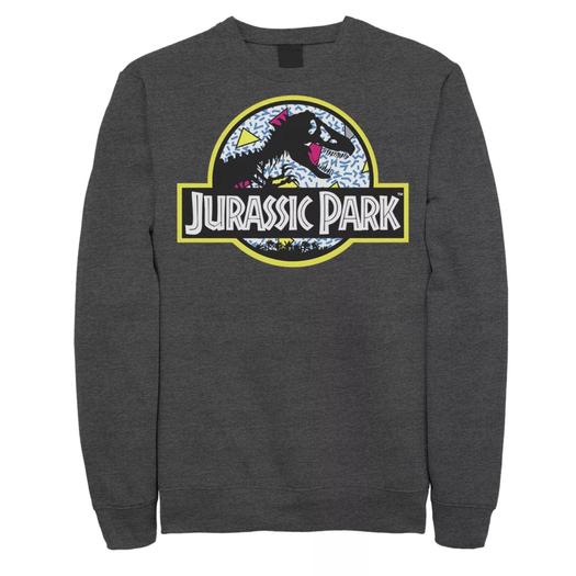 Мужская свитшот с изображением парка Юрского периода, синяя классическая ретро-толстовка Licensed Character