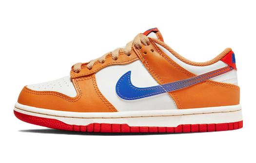Кроссовки Nike Dunk Low, белый/оранжевый/синий