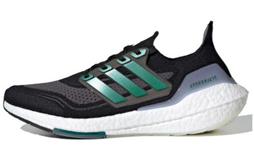 Кроссовки Adidas Ultraboost 21, черный/белый/темно-зеленый