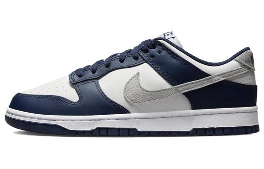 Кроссовки Nike Dunk Low, белый/темно-синий/серый