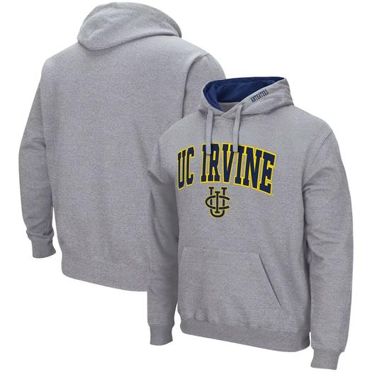 Мужской серый пуловер с капюшоном UC Irvine Anteaters Arch и Logo Colosseum