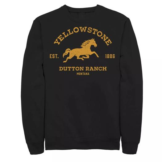 Мужской свитшот с логотипом Yellowstone Dutton Ranch Montana Horse C1 Licensed Character