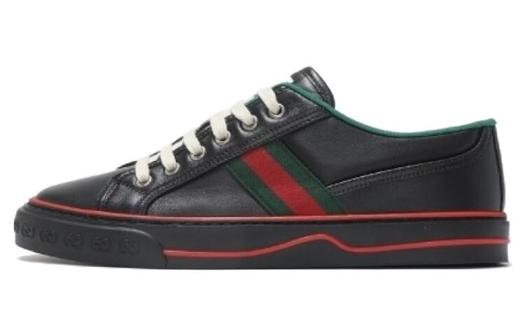 Кеды мужские Gucci Tennis 1977, кожаные, низкий профиль, черно-красные