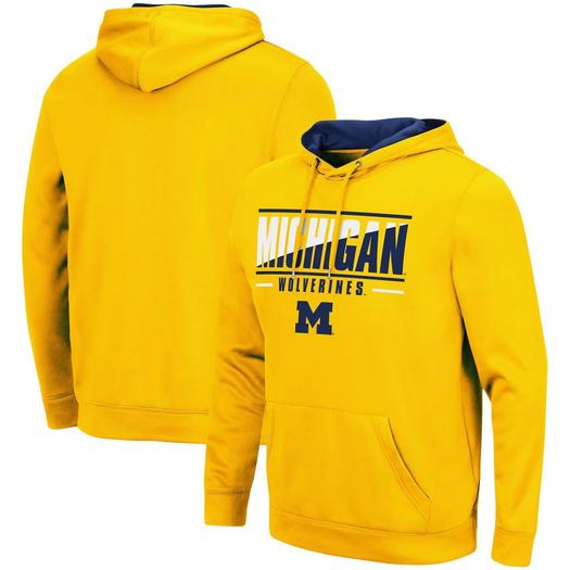 Мужской пуловер с капюшоном Maize Michigan Wolverines Slash Stack 2.0 Colosseum