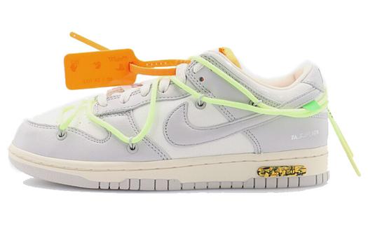 Кроссовки Nike Dunk Low Off-White Lot 43, белый/зеленый