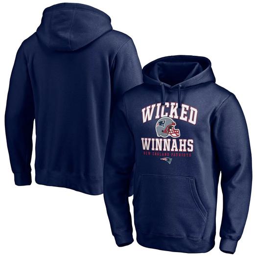Мужской фирменный темно-синий пуловер с капюшоном New England Patriots Hometown Collection Wicked Winnahs Fanatics